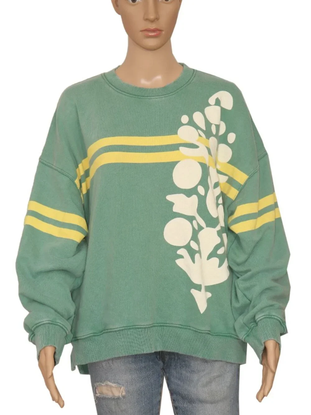 Free People All Star Buti Logo Pullover Graphic Ribbed Crew Neck Printed Top S
